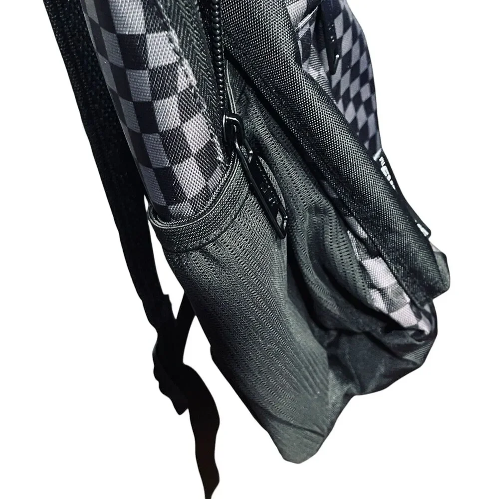 Skechers Kids Backpack 16” Black Gray Checkered Checker Checks